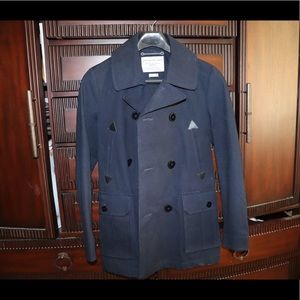 Zara canvas pea coat slim fit